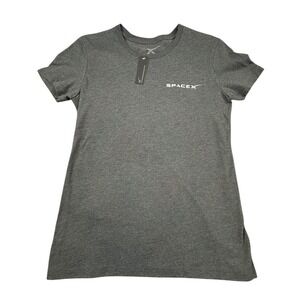 SPACEX‎ T Shirt Womens Large Gray Dragon Capsule Blueprint Graphic NEW